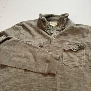 Stetson Polo Shirt Mens XLarge Green 1/4 Button Work Wear Western Outdoor Hiking